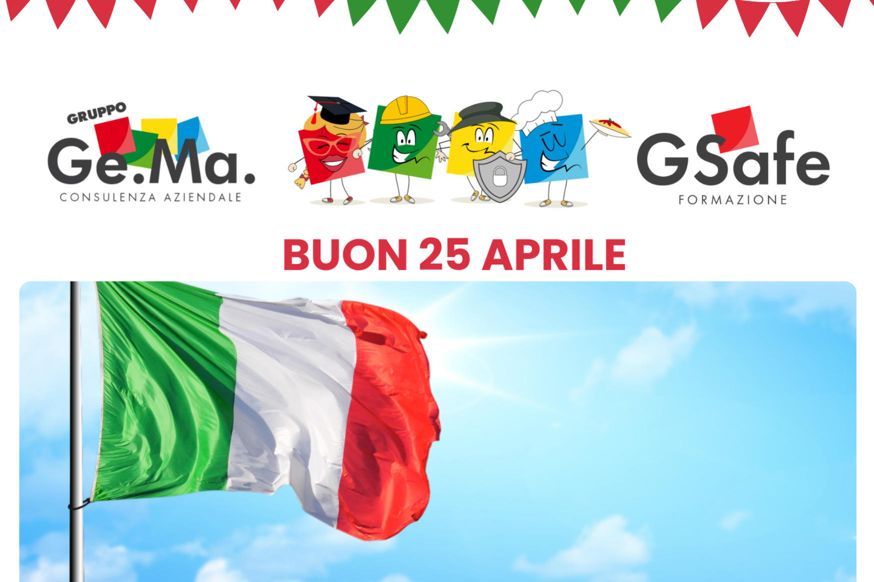 25 aprile bandiera italiana e festa della liberazione e della repubblica