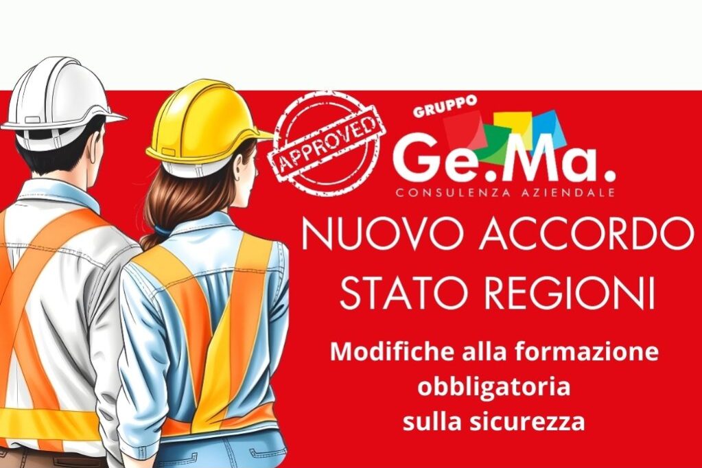 Presentazione G-SAFE (3) formazione obbligatoria sulla salute e sicurezza approvato nuovo accordo per la formazione immagine con due operai in cantiere con logo Ge.Ma
