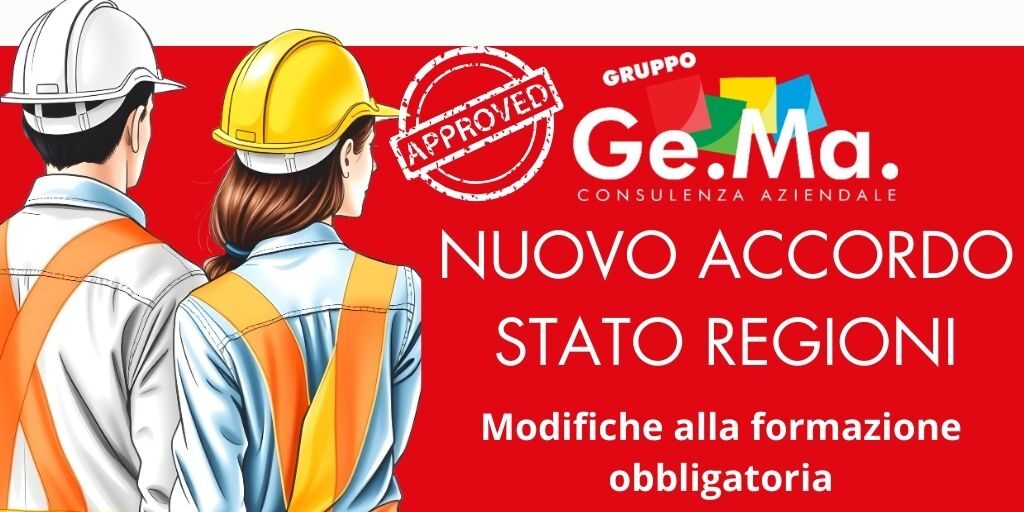 Presentazione G-SAFE (3) formazione obbligatoria sulla salute e sicurezza approvato nuovo accordo per la formazione immagine con due operai in cantiere con logo Ge.Ma