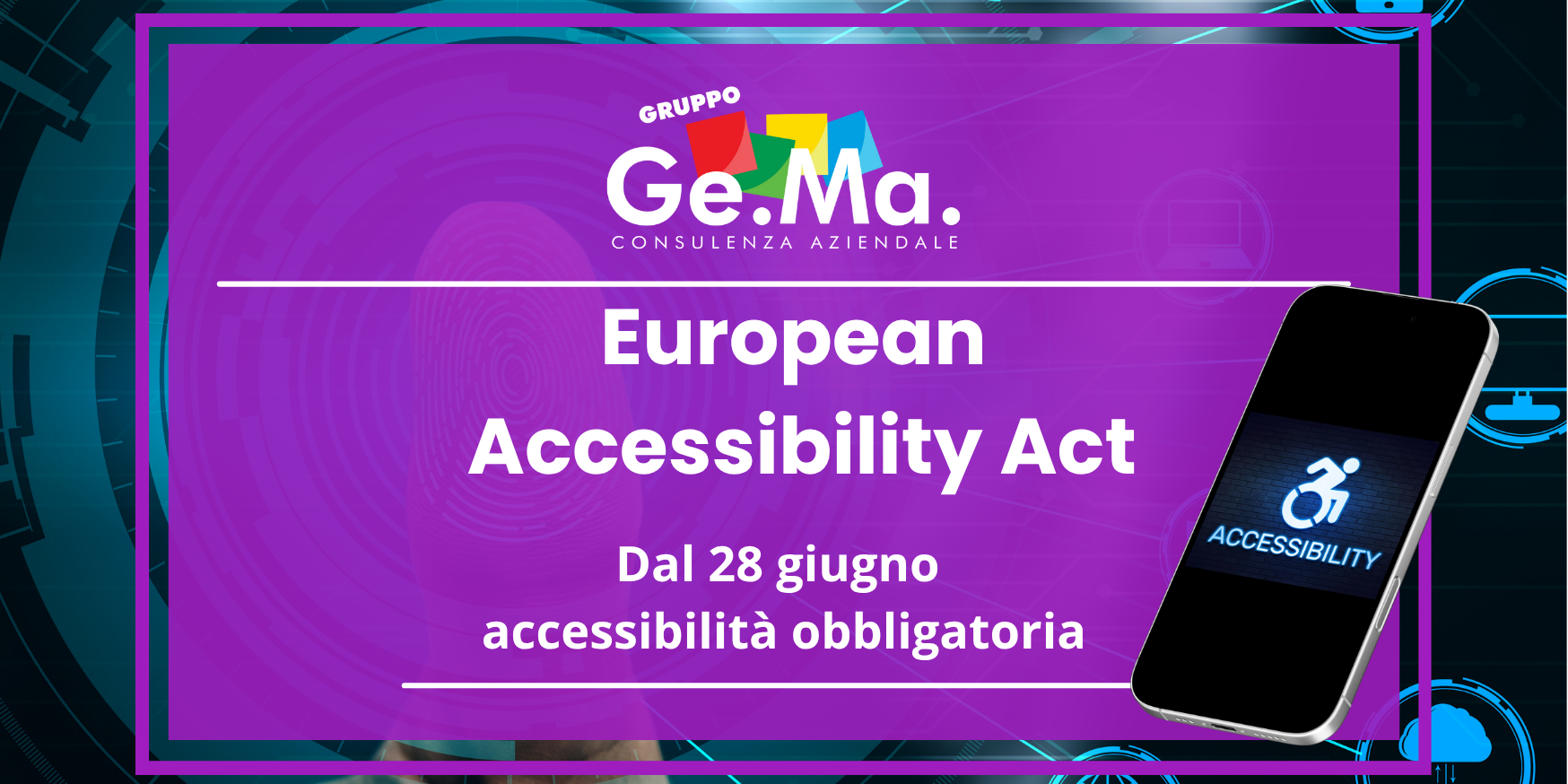 immagine di una mano che indica un computer sinonimo di accessibilità digitale. Gruppo Ge.Ma servizi per l'accessibilità digitale