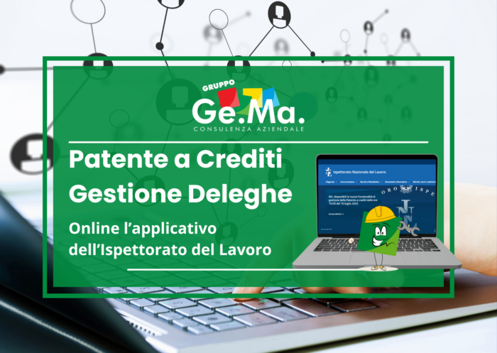 Immagine decorativa che illustra l'applicativo online per la gestione delle deleghe telematiche per la patente a crediti dell'edilizia dell'INL - Ispettorato Nazionale del Lavoro.