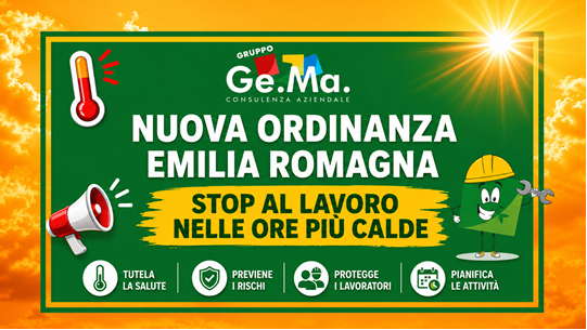 Caldo estremo in Emilia Romagna. Gruppo Ge.Ma, azienda di consulenza aziendale per la sicurezza, illustra l'ordinanza della regione